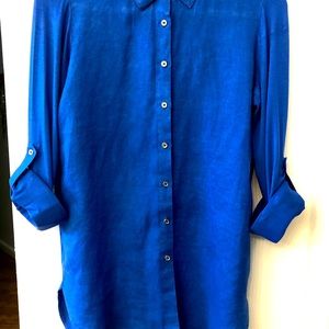 Calvin Klein Women Blue Longsleeves Blouse.